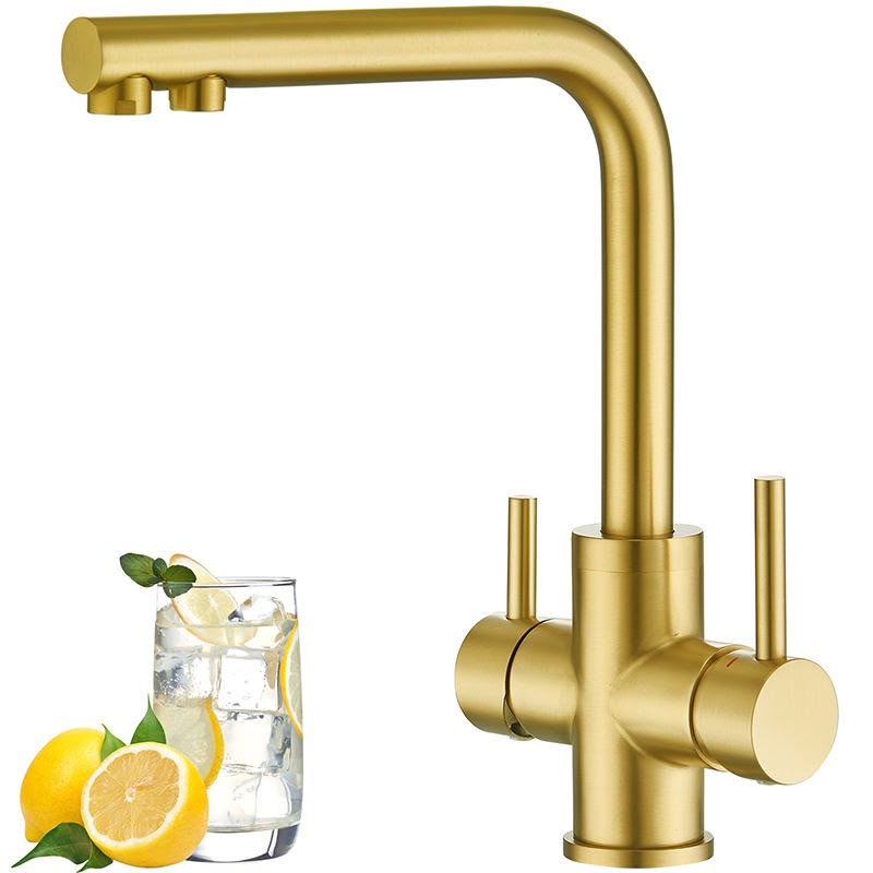 3- Wege Wasserhan (Gold) L-Form